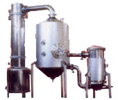 组合式外循环浓缩锅的蒸发室设有两段蒸汽夹层，可根据液位高低使用上下夹层送气加热，能制造大比重的浸膏。